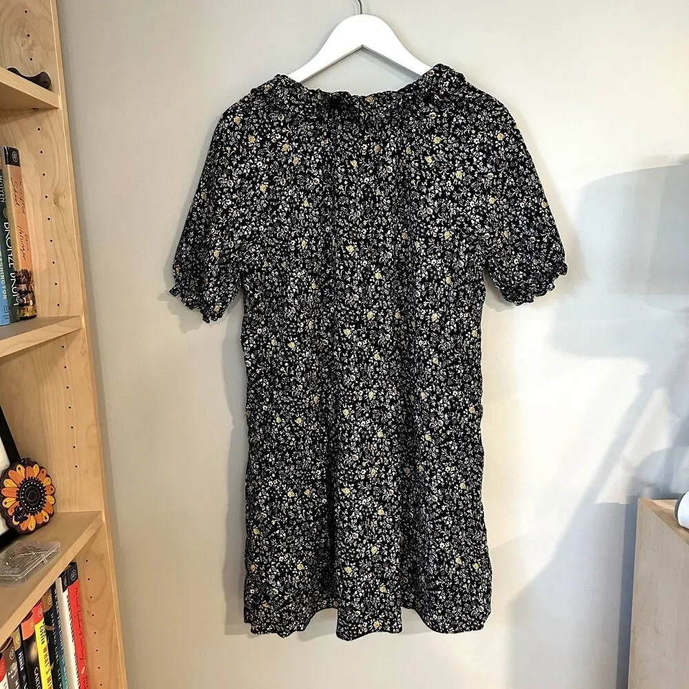 Madewell Ruffle Button-Front Trapeze Dress in Folkmagic Floral - Picture 3 of 8